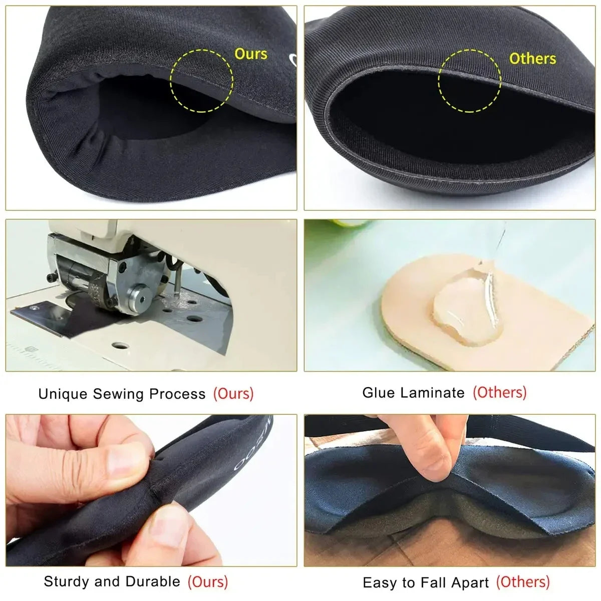 Blindfold Sleeping Eye Mask 3D Contoured Cup Blindfold Concave Molded Night Sleep
