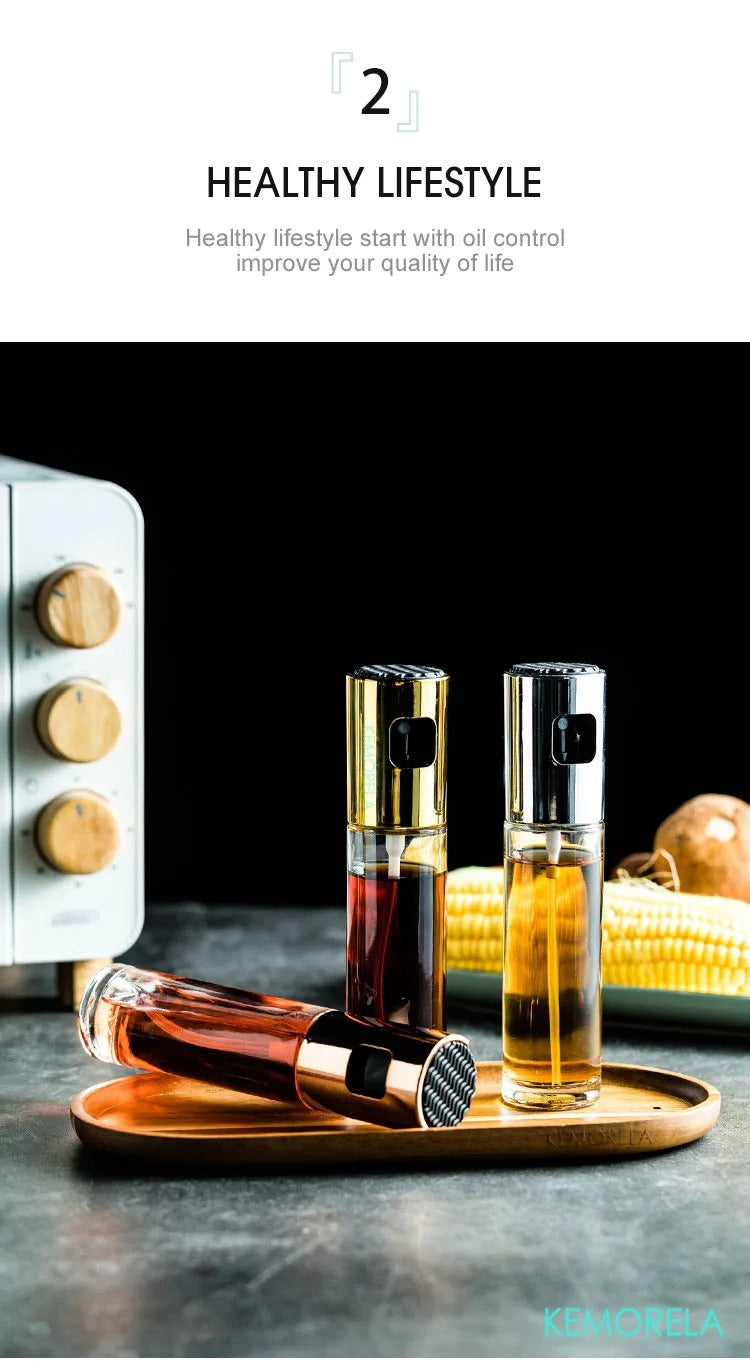 Kitchen Push Type Spray Olive Oil Sprayer Bottle Pump Oil Pot Leak-proof Grill BBQ Sprayer Oil Dispenser BBQ Gravy Boats Tools