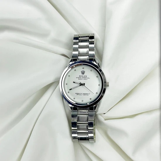 Rolex Men’s Formal Quartz Wrist Watch With Stainless Steel Chain