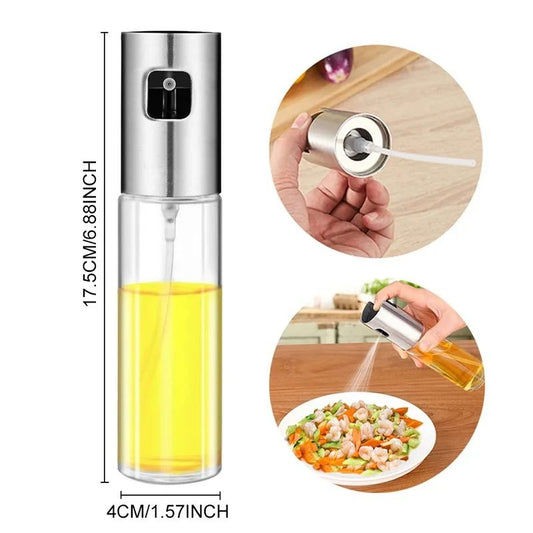 Kitchen Push Type Spray Olive Oil Sprayer Bottle Pump Oil Pot Leak-proof Grill BBQ Sprayer Oil Dispenser BBQ Gravy Boats Tools