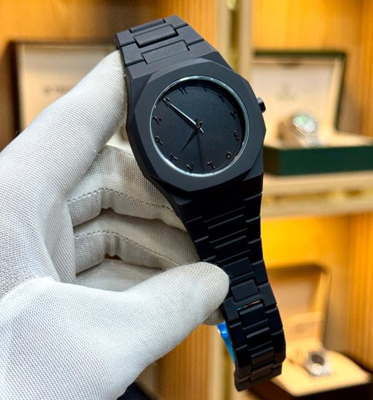 Black Aura Quartz Watch – Lightweight Design, ,